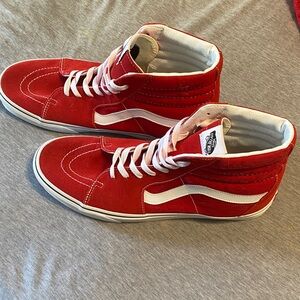 Vans Men's Bold Red High-Top Sneakers